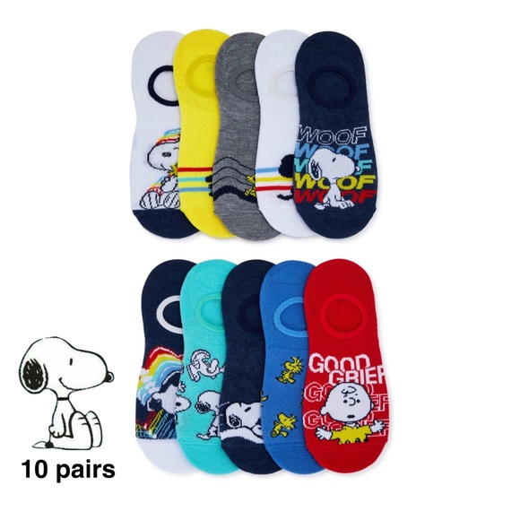 Peanuts Other - Peanuts 10 pairs Stay Put Liner Socks